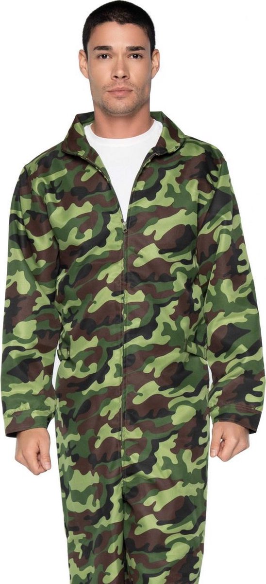 Leger & Oorlog Kostuum | Camo Militairen Jumpsuit | Man | One Size | Carnavalskleding | Verkleedkleding